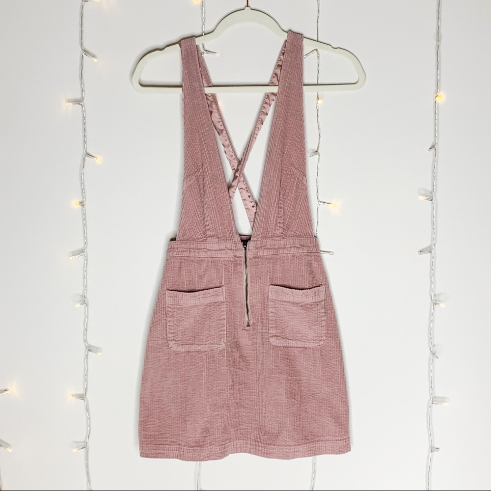 dusty rose overall skirt